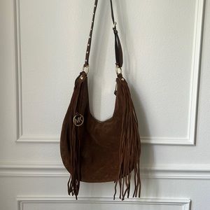 Micheal Kors Suede Purse Light Brown